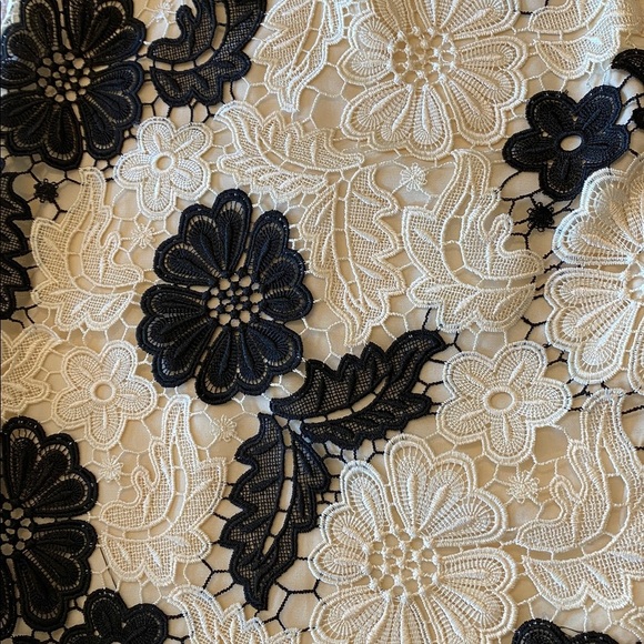 Jacques Vert Floral Lace Dress Sleeveless Cream black Crochet Formal Elegant - Picture 15 of 16